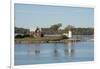 New York, Thousand Islands. Home with lighthouse on tiny island.-Cindy Miller Hopkins-Framed Photographic Print