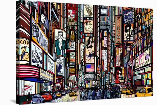 New York Times Square Pop Art-null-Stretched Canvas