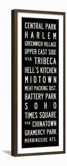 New York Transit Sign-Michael Jon Watt-Framed Premium Giclee Print