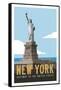 New York Travel Poster-Michael Jon Watt-Framed Stretched Canvas