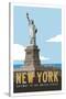 New York Travel Poster-Michael Jon Watt-Stretched Canvas