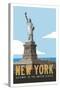 New York Travel Poster-Michael Jon Watt-Stretched Canvas