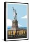 New York Travel Poster-Michael Jon Watt-Framed Stretched Canvas