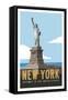 New York Travel Poster-Michael Jon Watt-Framed Stretched Canvas