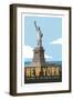 New York Travel Poster-Michael Jon Watt-Framed Premium Giclee Print