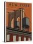 New York Travel Poster-Steve Thomas-Stretched Canvas