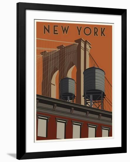 New York Travel Poster-Steve Thomas-Framed Giclee Print