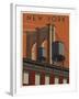 New York Travel Poster-Steve Thomas-Framed Giclee Print