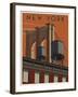 New York Travel Poster-Steve Thomas-Framed Giclee Print