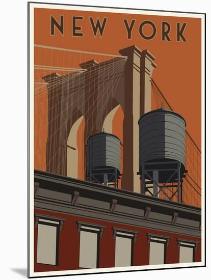 New York Travel Poster-Steve Thomas-Mounted Giclee Print