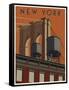 New York Travel Poster-Steve Thomas-Framed Stretched Canvas