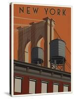 New York Travel Poster-Steve Thomas-Stretched Canvas