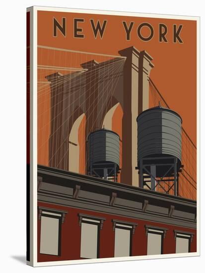 New York Travel Poster-Steve Thomas-Stretched Canvas