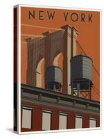 New York Travel Poster-Steve Thomas-Stretched Canvas