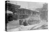 New York Trolley Car Makes its Way During the Blizzard of 1922-null-Stretched Canvas