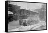 New York Trolley Car Makes its Way During the Blizzard of 1922-null-Framed Stretched Canvas