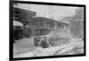 New York Trolley Car Makes its Way During the Blizzard of 1922-null-Framed Art Print