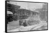 New York Trolley Car Makes its Way During the Blizzard of 1922-null-Framed Stretched Canvas