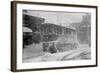 New York Trolley Car Makes its Way During the Blizzard of 1922-null-Framed Art Print