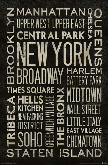 NEW YORK TYPE-null-Lamina Framed Poster