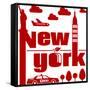 New York Typographical Abstract-jorgenmac-Framed Stretched Canvas