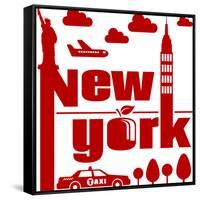 New York Typographical Abstract-jorgenmac-Framed Stretched Canvas