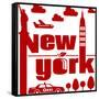 New York Typographical Abstract-jorgenmac-Framed Stretched Canvas