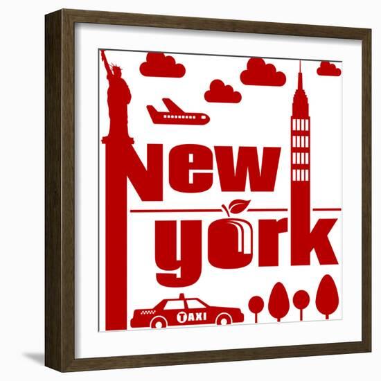 New York Typographical Abstract-jorgenmac-Framed Premium Giclee Print