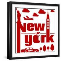 New York Typographical Abstract-jorgenmac-Framed Premium Giclee Print