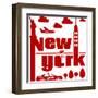 New York Typographical Abstract-jorgenmac-Framed Art Print