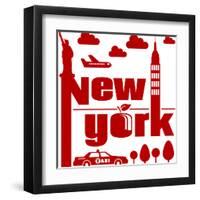 New York Typographical Abstract-jorgenmac-Framed Art Print