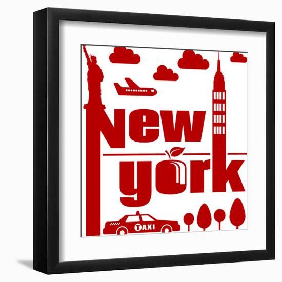 New York Typographical Abstract-jorgenmac-Framed Art Print