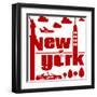 New York Typographical Abstract-jorgenmac-Framed Art Print