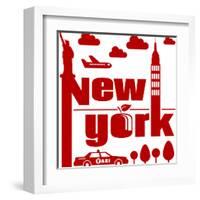 New York Typographical Abstract-jorgenmac-Framed Art Print