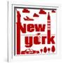 New York Typographical Abstract-jorgenmac-Framed Art Print