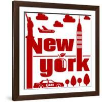 New York Typographical Abstract-jorgenmac-Framed Art Print