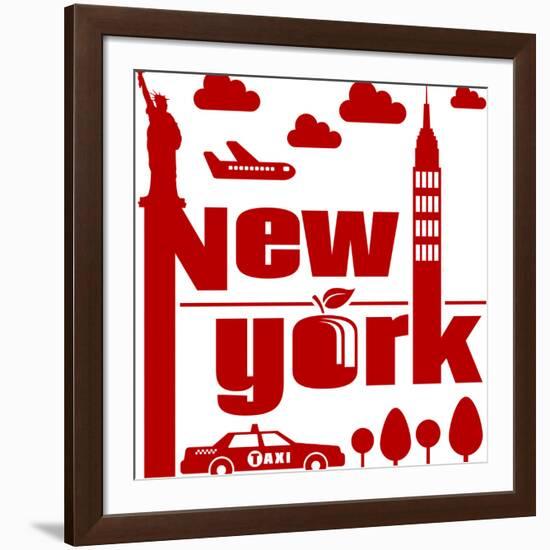 New York Typographical Abstract-jorgenmac-Framed Art Print