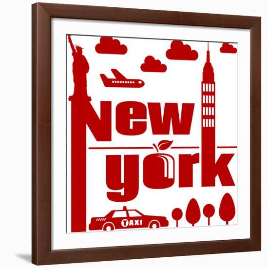 New York Typographical Abstract-jorgenmac-Framed Art Print