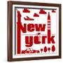 New York Typographical Abstract-jorgenmac-Framed Art Print