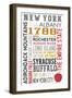 New York - Typography-Lantern Press-Framed Art Print