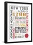 New York - Typography-Lantern Press-Framed Art Print