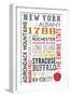 New York - Typography-Lantern Press-Framed Art Print