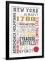 New York - Typography-Lantern Press-Framed Art Print