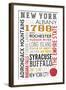 New York - Typography-Lantern Press-Framed Art Print