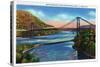 New York - US Route 9W View of Bear Mountain Hudson River Bridge-Lantern Press-Stretched Canvas