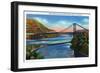 New York - US Route 9W View of Bear Mountain Hudson River Bridge-Lantern Press-Framed Art Print