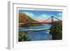 New York - US Route 9W View of Bear Mountain Hudson River Bridge-Lantern Press-Framed Art Print