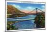 New York - US Route 9W View of Bear Mountain Hudson River Bridge-Lantern Press-Mounted Art Print