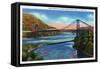 New York - US Route 9W View of Bear Mountain Hudson River Bridge-Lantern Press-Framed Stretched Canvas