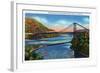 New York - US Route 9W View of Bear Mountain Hudson River Bridge-Lantern Press-Framed Art Print